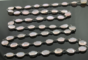 Rose Quartz Faceted Oval Chain, (BC-RQCL-04) - Beadspoint