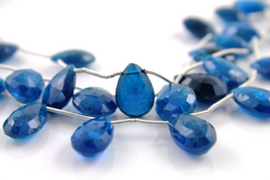 Neon Blue Apatite Faceted Pear drop, (APT/PR/9X12-10X15) - Beadspoint