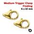 14K Gold Filled Medium Trigger Clasp Finding, 6x10 mm, No Ring Attached, (GF/298)