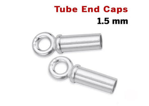 Sterling Silver Tube End Caps,1.5 mm ID  (SS/503/1.5)