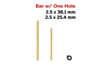 14K Gold Filled Bar w/ one hole. 2 Sizes, (GF-756)
