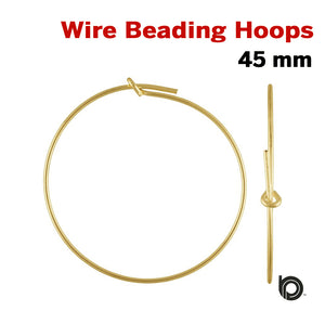 Gold Filled Wire Beading Hoops,1 Pair,(GF/335) - Beadspoint