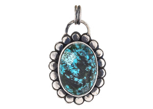 Sterling Silver Artisan Handcrafted Turquoise Pendant, (SP-5610)
