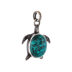 Sterling Silver Artisan Natural Turquoise Handcrafted Pendant, (SP-5611)