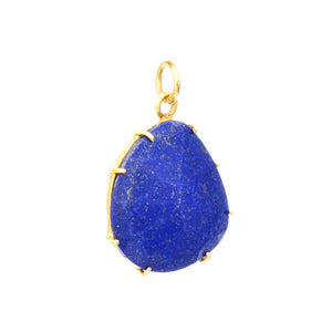 Sterling Silver Handcrafted Lapis Rosecut Pendant, (SP-5644)
