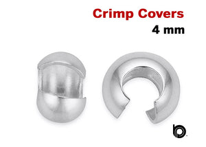 Sterling Silver Crimp Covers,10 Pieces (SS/754)