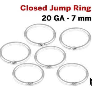 Sterling Silver 20 GA Close Jump Ring, 10 PCS (SS/JR20/7)