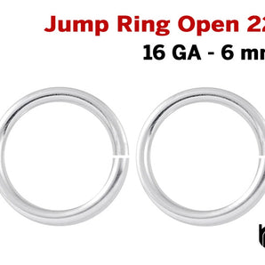 Sterling Silver 16 GA Open Jump Ring (SS/JR16/6)