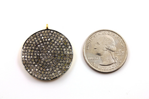 Pave Diamond Coin Pendant,  (DCH/CR49) - Beadspoint