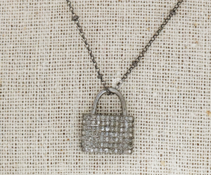 Pave Diamond Pad Lock Charm, (DCH-141) - Beadspoint