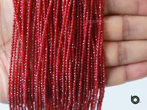 Dyed Ruby Micro Faceted Rondelle Beads (DRBY-2.5FRNDL) - Beadspoint