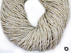 Mother Of Pearl Micro Faceted Rondelle Beads, (MOP-2.5RNDL) - Beadspoint