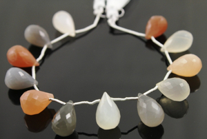Moonstone Faceted Long Teardrop , (MNS/TEAR/14X16) - Beadspoint