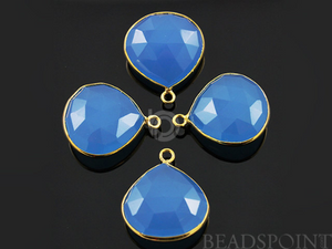 Cobalt Blue Faceted Heart Bezel, (BZC5004) - Beadspoint