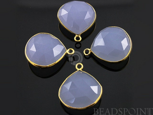 Lavender Chalcedony Faceted Heart Bezel (BZC7003) - Beadspoint