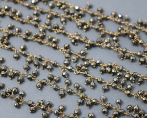 Pyrite Rosary Cluster Wire Wrapped Rosary, (RS-PYC-110) - Beadspoint