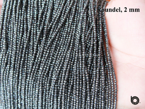 Black Spinal Coated Micro Faceted Rondelles, (BSPNL-2RNDL) - Beadspoint