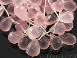 Rose Quartz Medium Faceted Tear Drop,  (RQ8x12TEAR) - Beadspoint