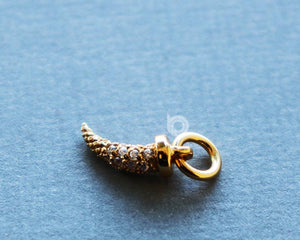 Gold Vermeil Over Sterling Silver Tooth Charm with 0.02 Diamonds -- VM/CH7/CR79 - Beadspoint