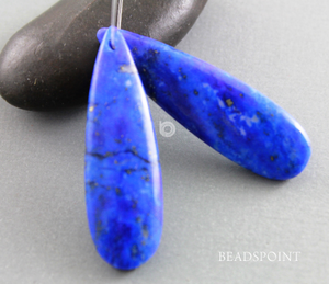 Lapis Cabochon Cab Pair Earring Large Hole, (SP-5194) - Beadspoint