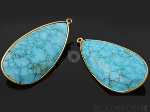 Turquoise Faceted Pear Bezel, (BZC7103) - Beadspoint