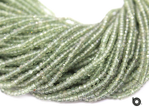 Green Amethyst Micro Faceted Rondelle Beads, (GAMST-2.5FRNDL) - Beadspoint
