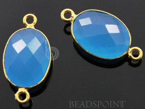Apatite Blue Chalcedony Faceted Pear Bezel, (BZC7361-LG) - Beadspoint