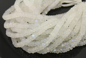 Rainbow Moonstone Faceted Rondelles, (MST/5x3/RND) - Beadspoint