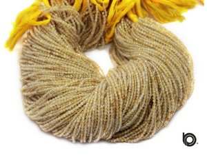 Golden Rutile Micro Faceted Rondelle Beads, (GRUTL-2.5RNDL) - Beadspoint
