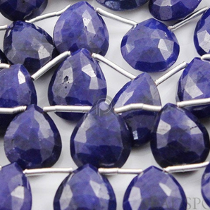 Dyed  Sapphire Faceted Pear Drops, 4 Pieces ,(4DSP8x10FPEAR) - Beadspoint