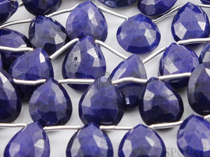 Dyed  Sapphire Faceted Pear Drops, 4 Pieces ,(4DSP8x10FPEAR) - Beadspoint