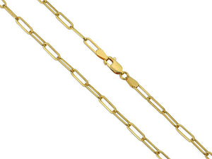 14K Solid Gold Paperclip Chain Necklace, (14k-2505F(2))