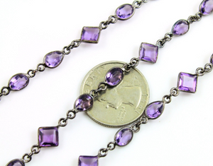 Amethyst Faceted Bezel Chain, (BC-AM-92) - Beadspoint
