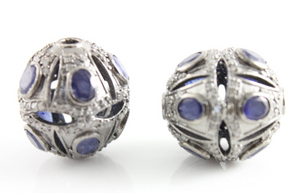 Pave Diamond Sapphire Bead, (DBD-271) - Beadspoint