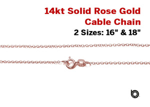 14KT Rose Gold Cable Chain, 1.4 mm, (6-14KT-Cable )