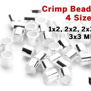 Sterling Silver Crimp Bead, (SS/752)