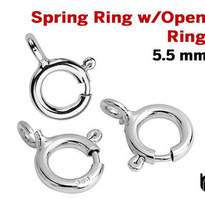 Sterling Silver Spring Ring Clasps,5 PCS, (SS/840/5.5)