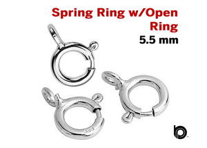 Sterling Silver Spring Ring Clasps,5 PCS, (SS/840/5.5)