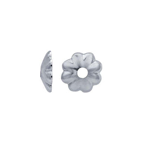 Sterling Silver Flower Bead Cap, 1.0mm Hole, 2 Sizes (SS/1019)