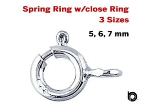 Sterling Silver Spring Ring w/Closed Ring Clasp, (SS/840/C)
