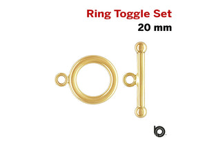 14k Gold Filled, 20mm Toggle and Ring Set, (2.0mm wire), (GF/760)