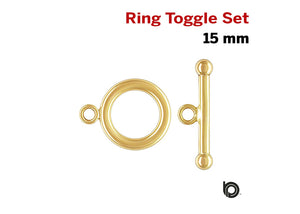 14k Gold Filled Toggle and ring Set, 15 mm (GF-760-15)
