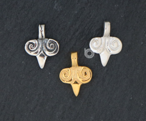 2 PCS, Sterling Silver Tribal Inspired Boho Charm -- (AF-164) - Beadspoint