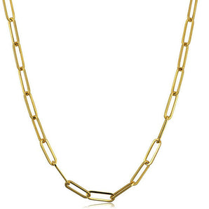 14K Solid Gold Paperclip Chain Necklace, (14k-2505F(2))