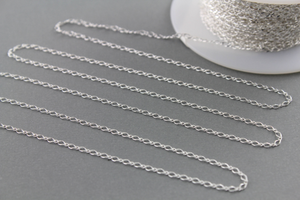 Sterling Silver 2.1 mm baby Figaro Diamond Cut Chain, (C101CDC), (167) - Beadspoint