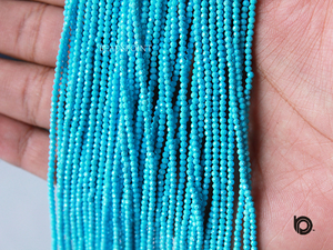 Turquoise Roundel  Micro Faceted Rondelle Beads, (TURQ-2.5FRNDL) - Beadspoint