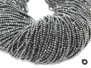 Black Spinal Micro Faceted Rondelle Beads, (BSPNL-2RNDL) - Beadspoint