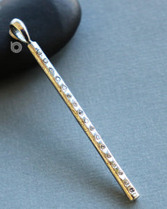 Sterling Silver Bar Charm with .04 Ct Diamonds -- SS/CH11/CR30 - Beadspoint
