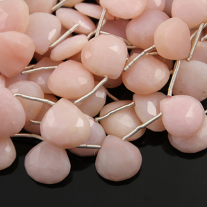 Pink Opal Faceted Tear Drop Heart, (POPL/9mm/HT) - Beadspoint