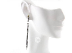 Pave Diamond Spike Earrings, , (DER-142) - Beadspoint